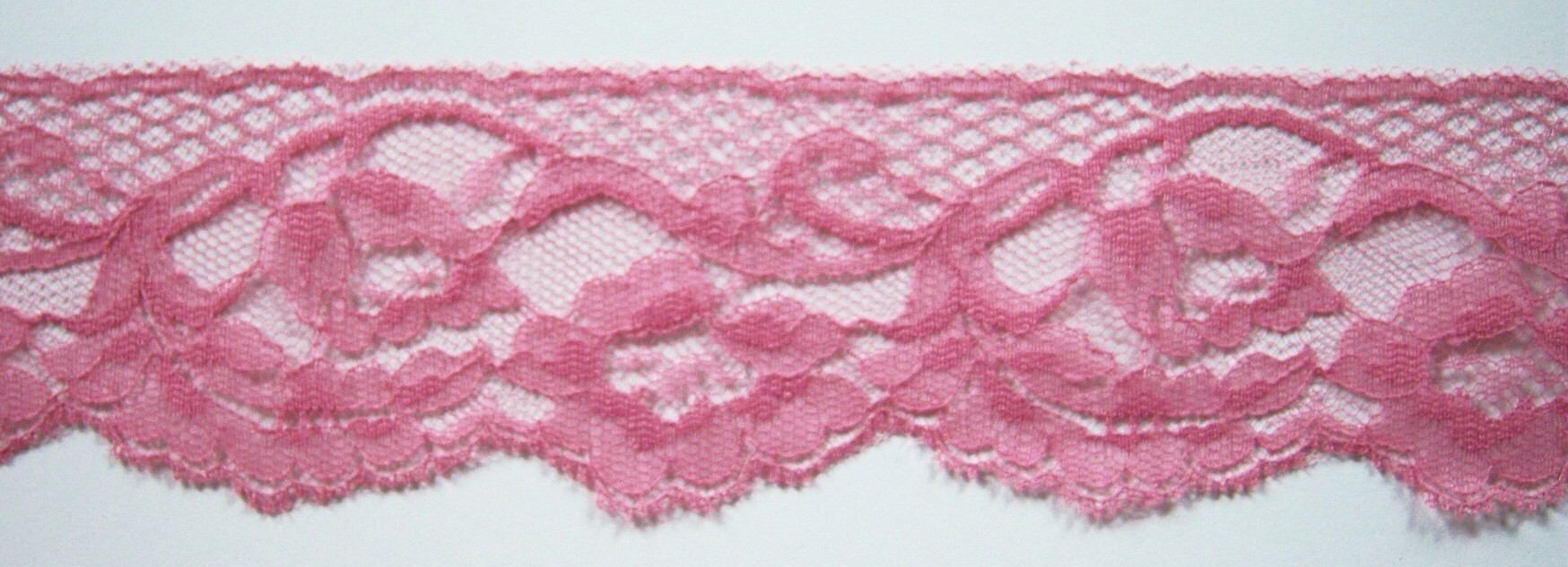 Rose Pink 2 1/2" Nylon Lace