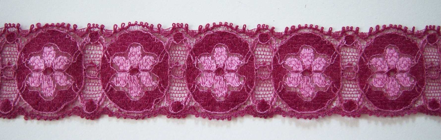 Rasberry/Pink 1 1/8" Nylon Lace