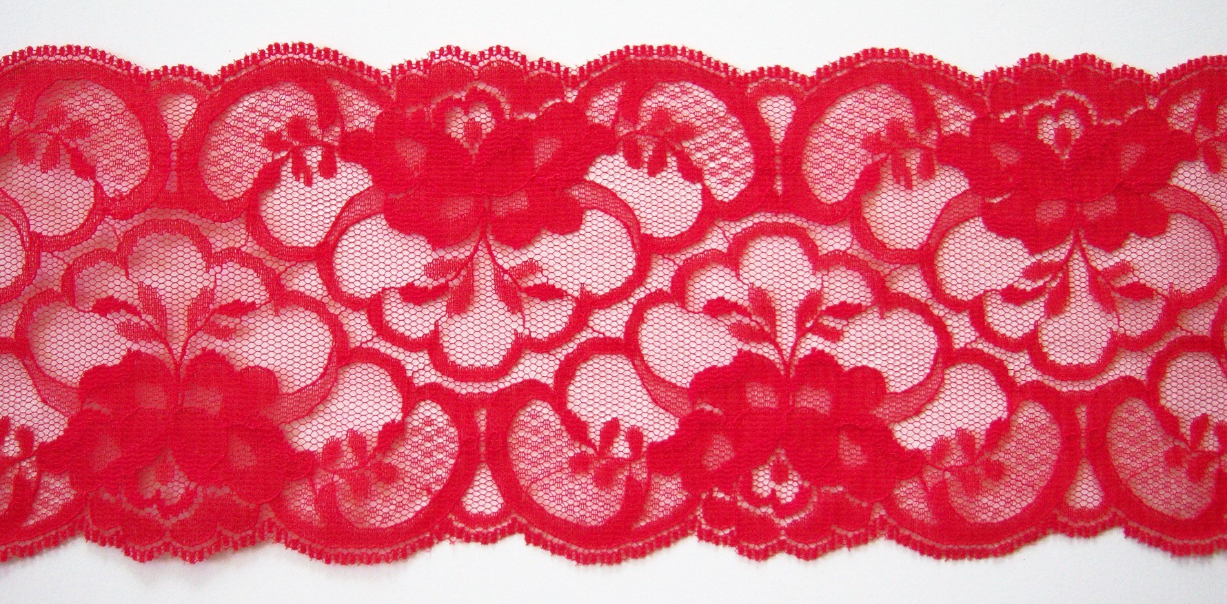 Red 3 1/2" Nylon Lace