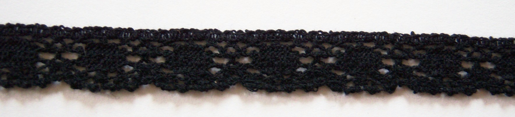 Black 7/16" Cotton Cluny Lace