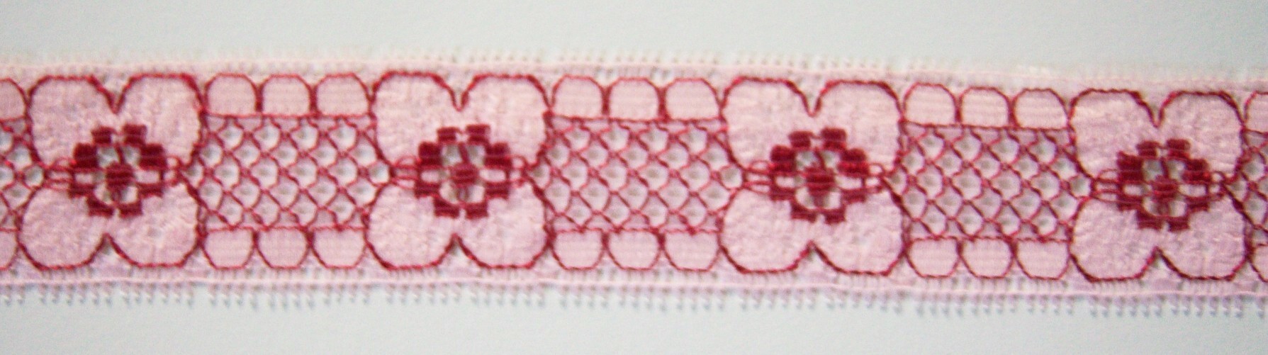 Pink/Garnet 1 1/4" Lace