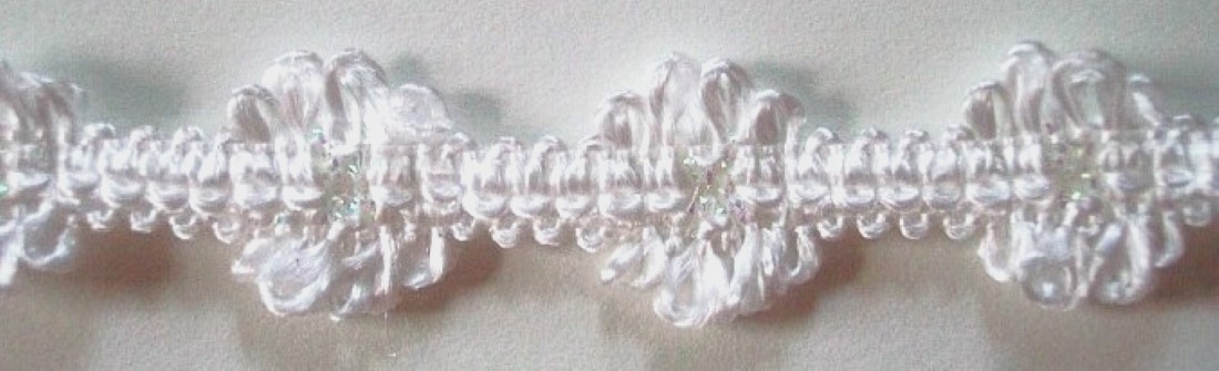 White Iridescent 11/16" Flower Braid