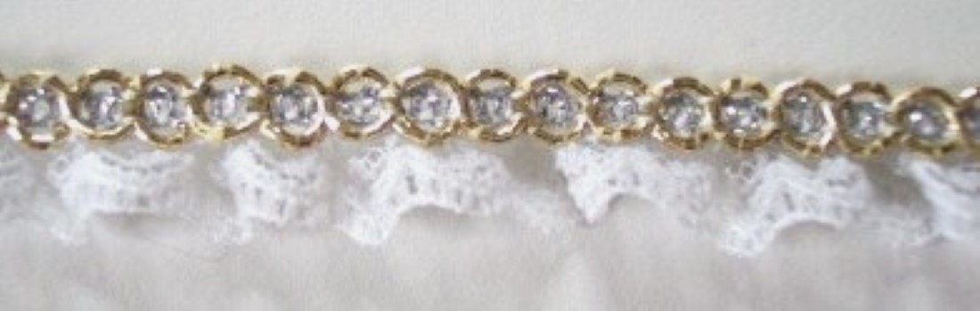 White/Gold/Silver 1/2" Gathered Lace