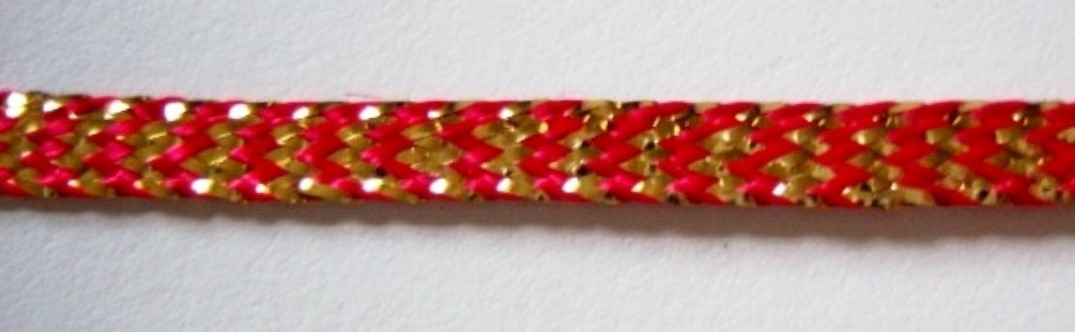 Red/Gold Woven Trim