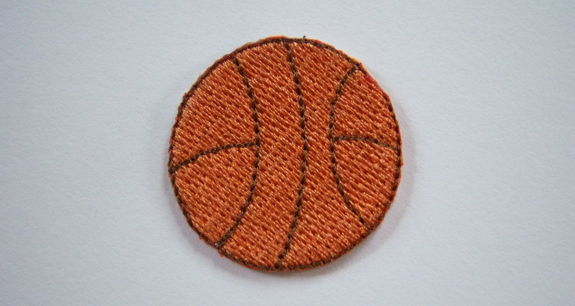 Orange/Black 1 3/8" Basketball Applique