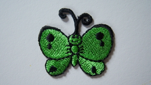Green/Black Butterfly Iron On Applique
