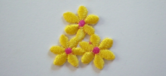 Yellow/Pink Daisy Applique