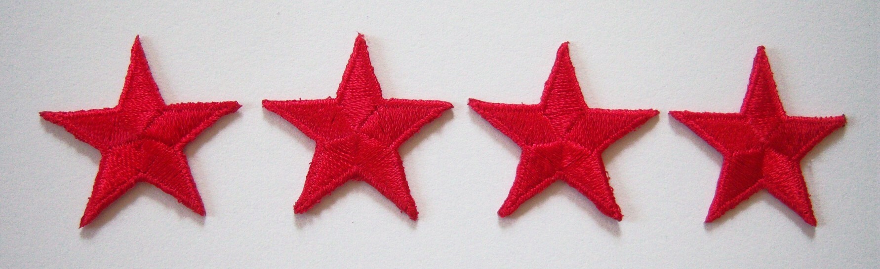 Four Red Star Appliques