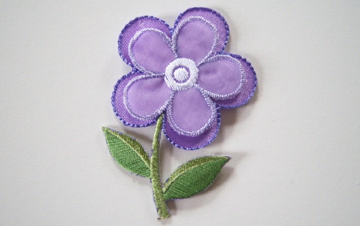 Lavender Flower/Leaves Iron On Applique
