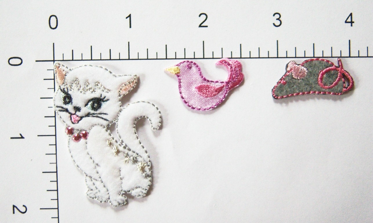 Wrights Cat Bird Mouse Appliques