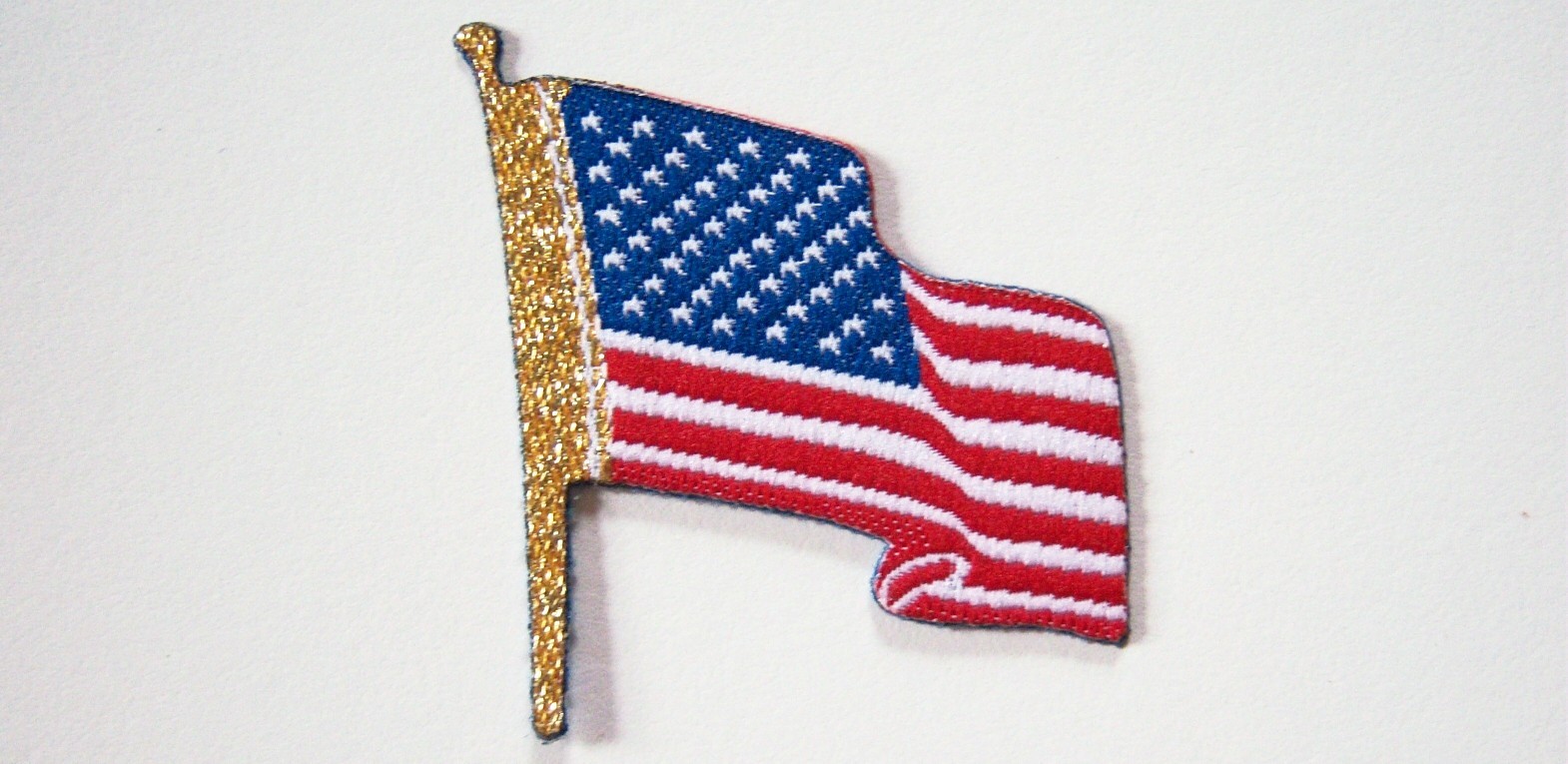 American Flag Gold Pole Applique