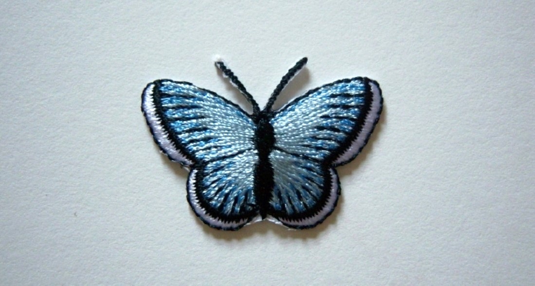Blue/Black 2 Butterfly Appliques