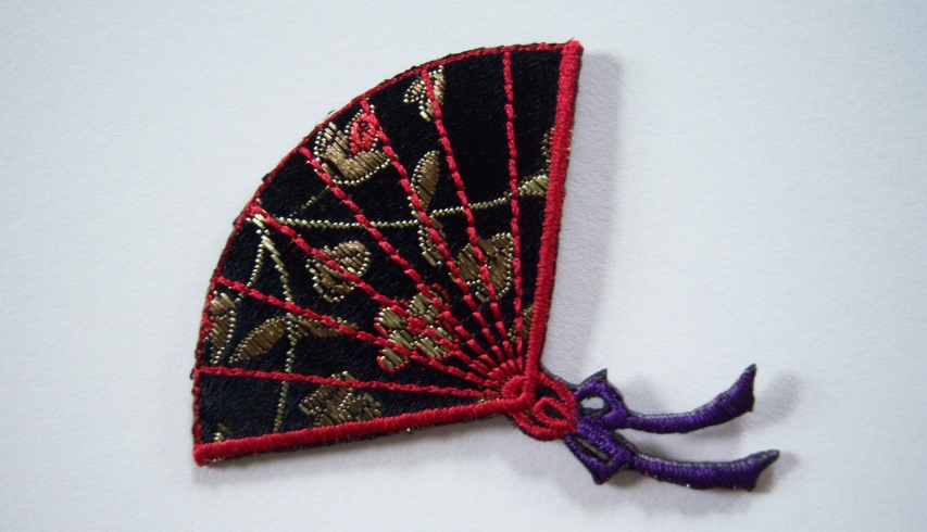 Black/Red/Purple Fan Applique