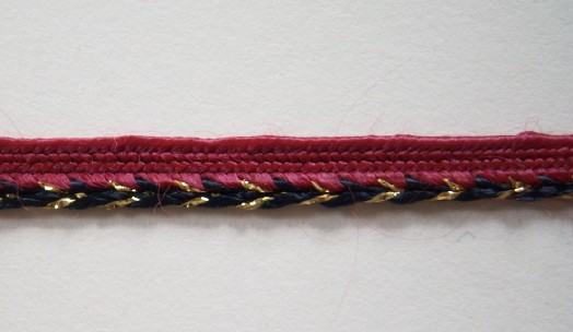 Wine/Navy/Gold 3/32" Piping