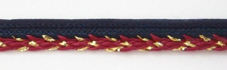 Navy/Wine/Gold 3/32" Piping