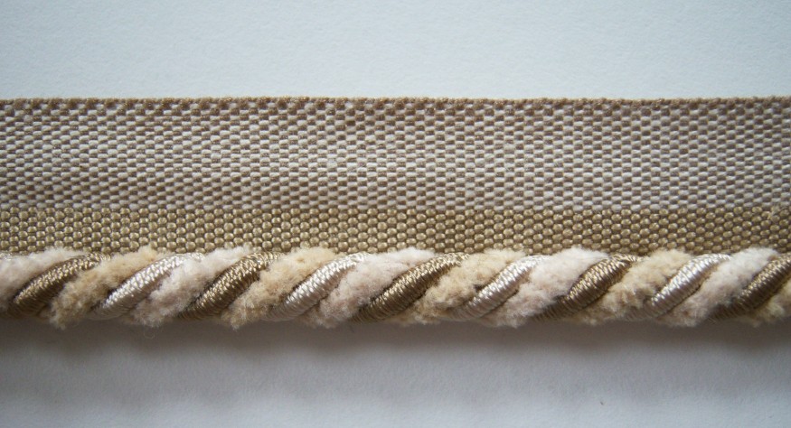 Sand/Taupe 3/8" Striped Piping