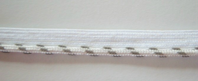 White/Grey 1/8" Striped Piping