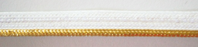 White Cotton/Gold 1/16" Piping