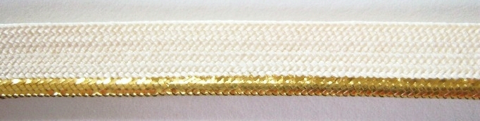 Ivory/Gold Metallic 1/8" Piping