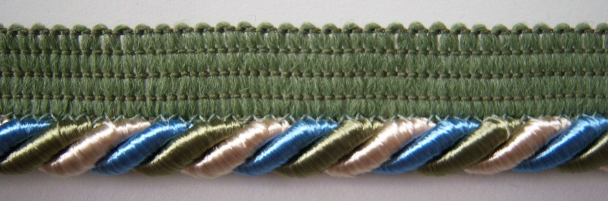 Ivory/Green/Blue 7/8" Piping