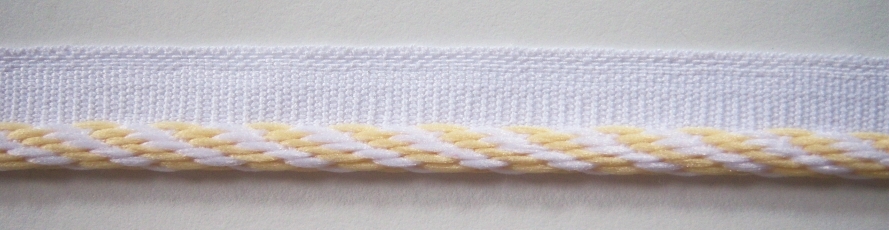White/Maize 1/8" Striped Piping