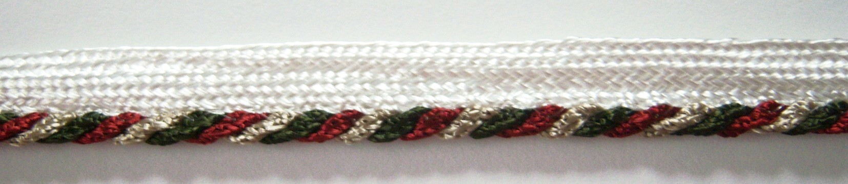 Natural White/Wine/Olive 1/8" Striped Piping