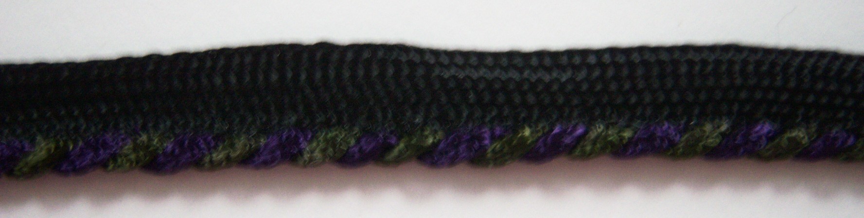 Black/Olive/Grape 1/8" Striped Piping
