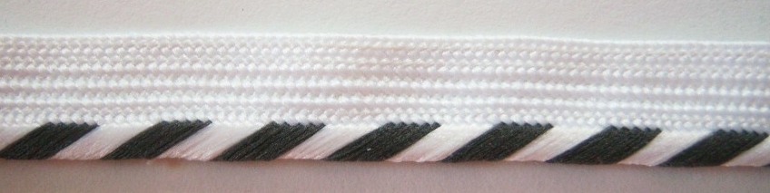 White/Charcoal 1/8" Striped Piping