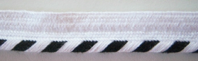 White/Black 5/32" Striped Piping