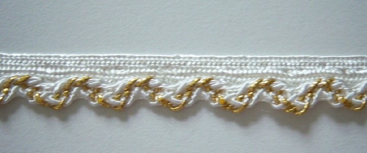 White/Gold 7/16" Piping