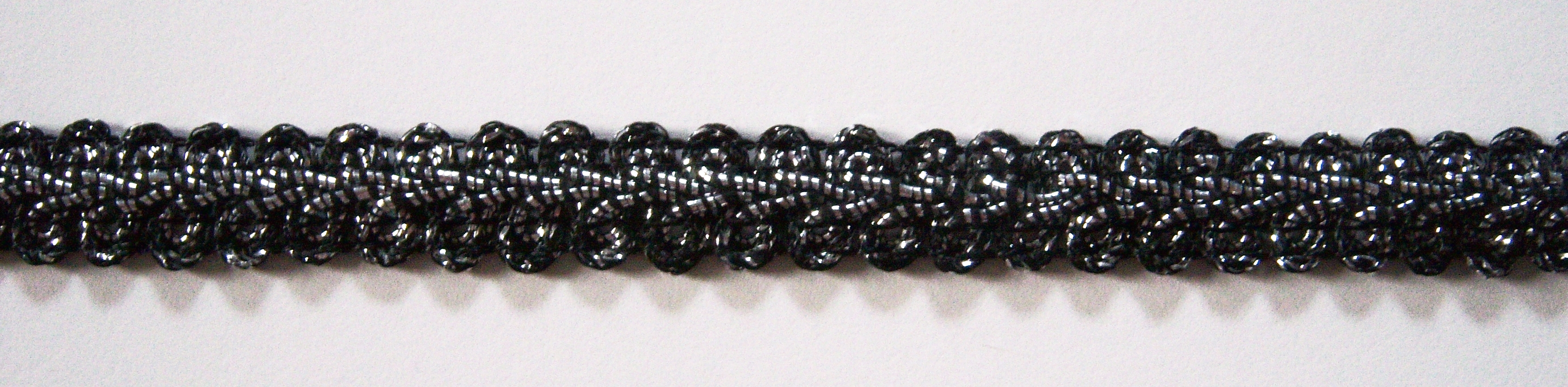 Black/Silver Metallic 1/2" Braid