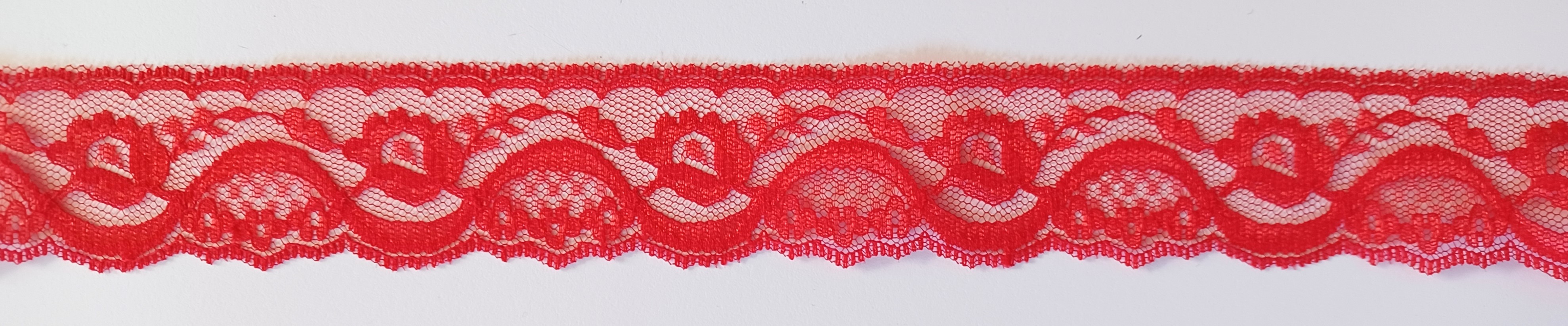 Shiny Red 1 1/2" Lace Trim