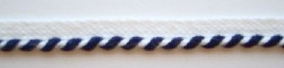 White/Navy Striped Piping