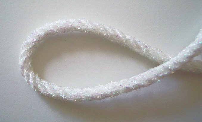 White Iridescent 5/16" Polyester Drawstring Cord