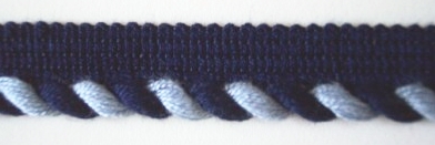 Sky Blue/Navy 5/16" Striped Piping