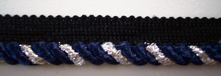 Double Navy/Silver 3/8" Piping
