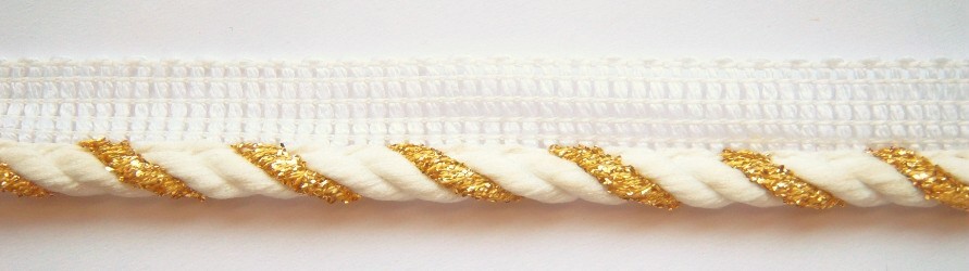 White/Off White/Gold 1/4" Piping
