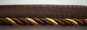 Double Brown/Gold 3/8" Striped Piping