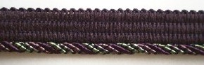 Purple/Sage 1/4" Striped Piping