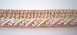 Tan/Pink 3/8" Striped Piping