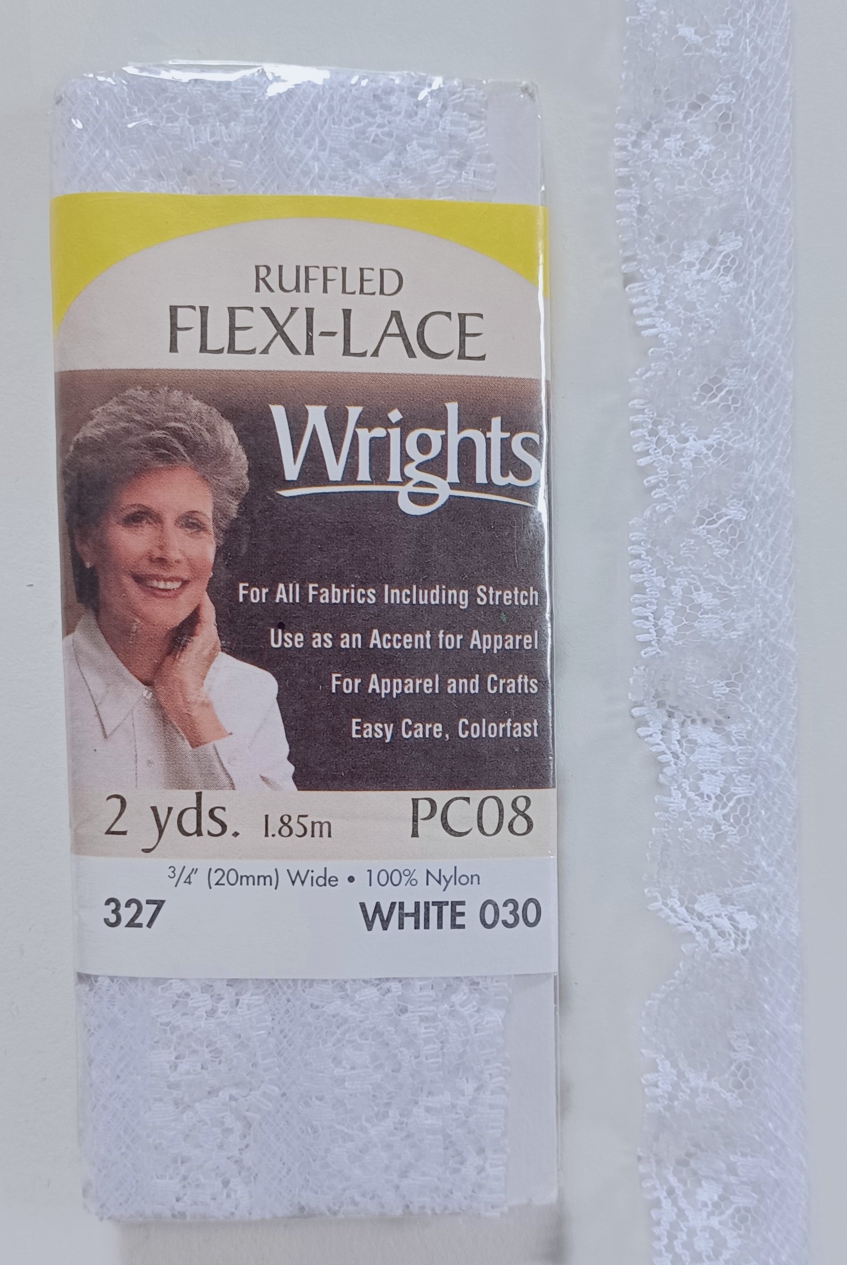 Wrights White 3/4" Ruffled Lace