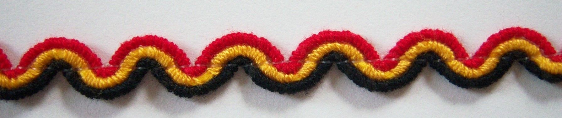 Red/Yellow/Black 3/8" Wavy Braid