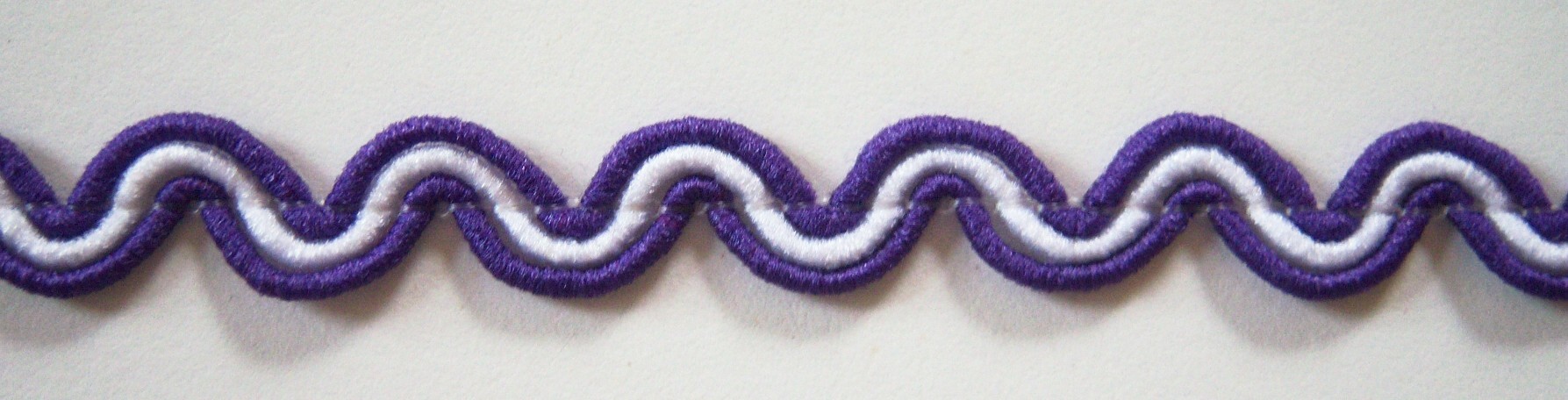 Purple/White 3/8" Wavy Braid