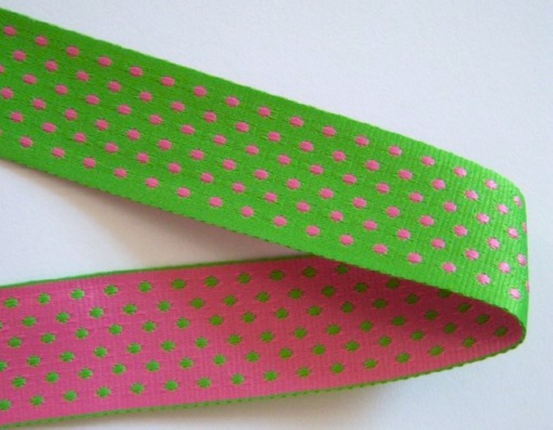 Apple/Hot Pink 1" Confetti Ribbon