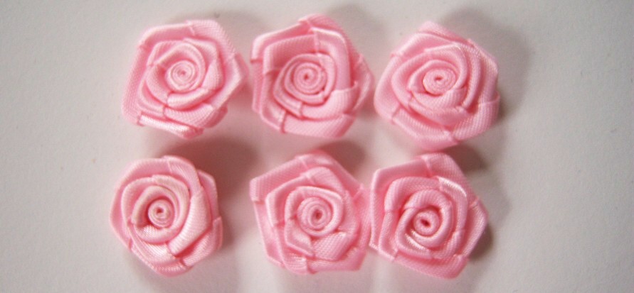 Pink 3/4" Satin Flat Rose