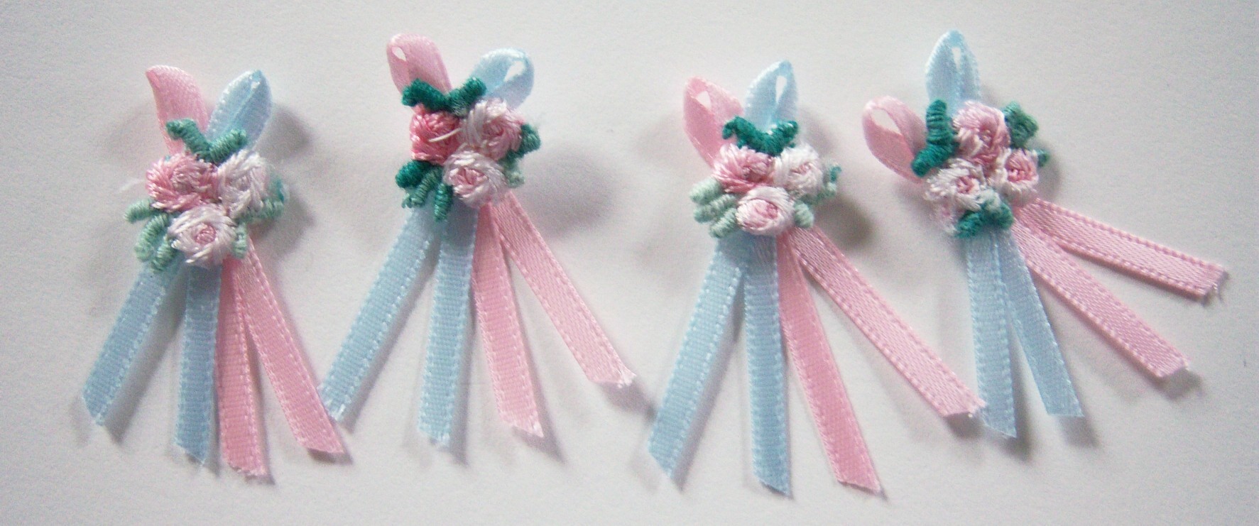 Pink/Blue Satin/Tribuds Bow