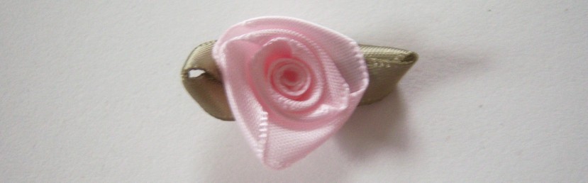 Pale Pink Satin Rose/Fern 1" Loop