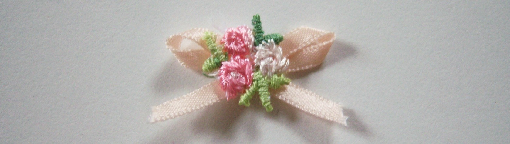 Pink Satin/Green Tribuds Bow