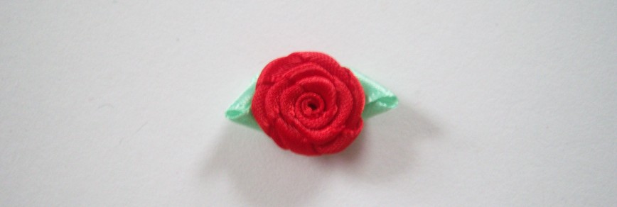 Red Satin/Mint Loop 7/8" Rose