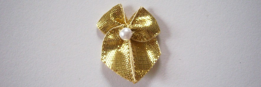 Gold Metallic Pearl Bow
